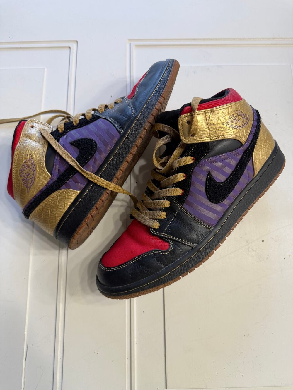 Rare Nike Air Jordan 1 Mens Sz 10 Purple Red Leroy Smith Sneakers Shoes